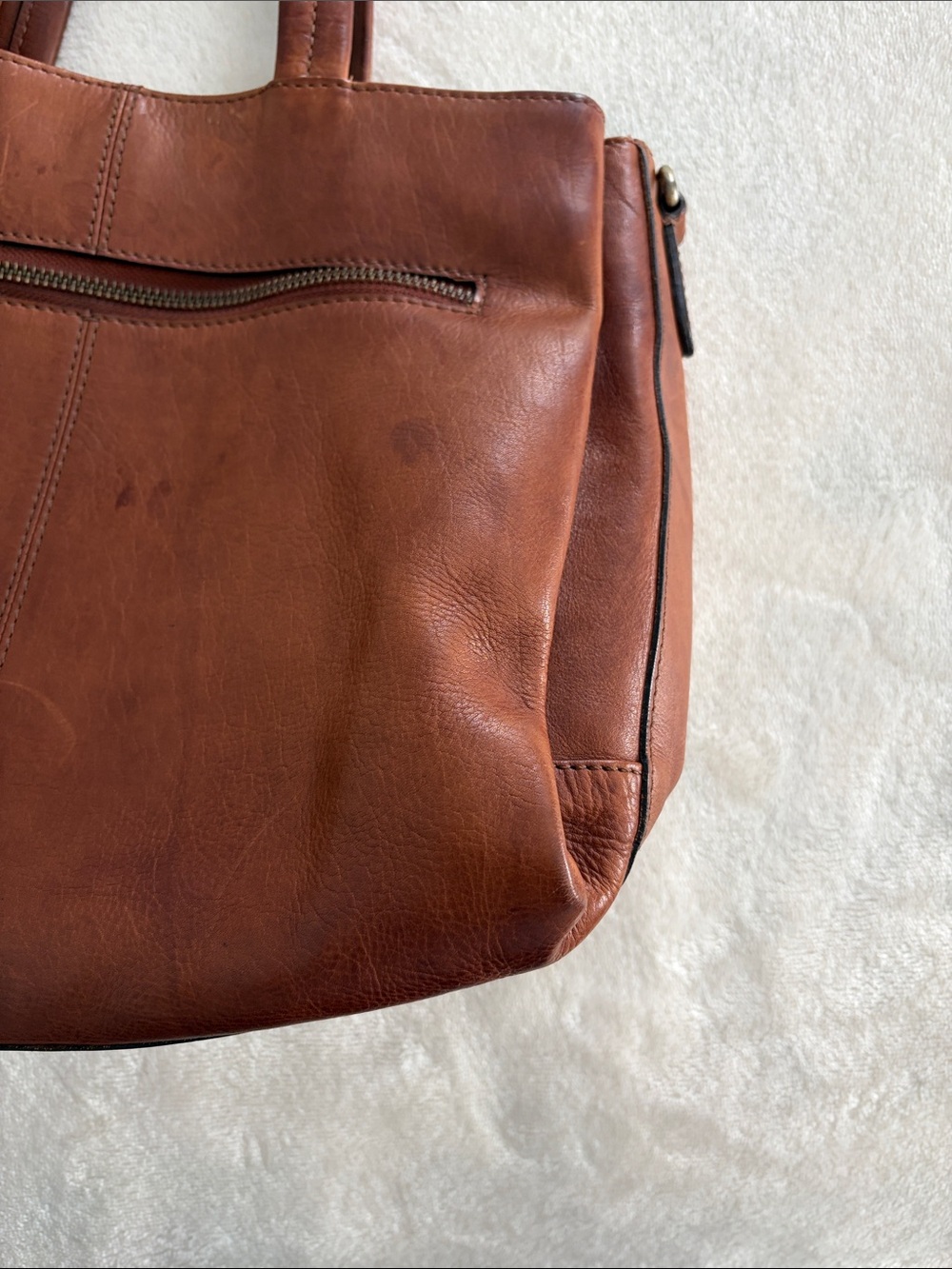 Classic Brown Leather Tote Bag - Picture 12 of 13